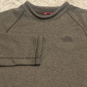 The North Face Mens Fleece Mock Neck Sweatshirt M Brown Heavyweight Pullover
